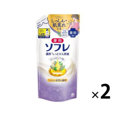 入浴剤 にごり 液体 薬用ソフレ 濃厚しっとり入浴液 ホワイトフローラルの香り 詰め替え 400mL 1セット（1個×2） 医薬部外品 アース製薬