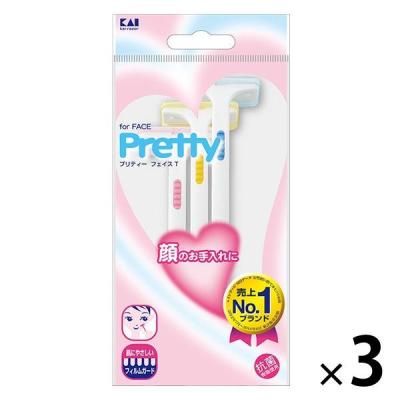 プリティーフェイスT　3本入 3個　FRT　貝印