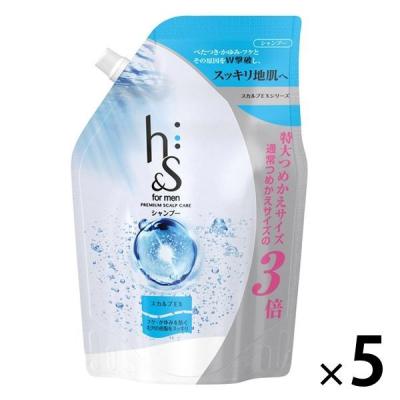 【まとめ買い】h＆s for men（エイチアンドエス）薬用シャンプー スカルプEX クールメントール 超特大 詰め替え 900ml 5個