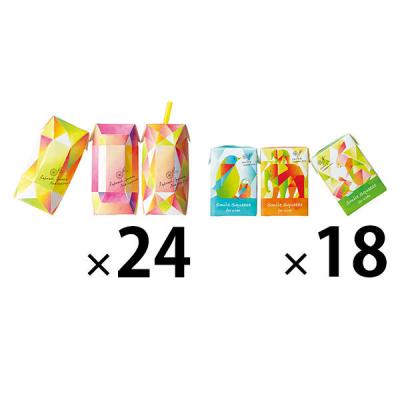 【限定セット品】カゴメリフレッシュスクイーズ 200ml 24本＆スマイルスクイーズ 100ml 18本 1セット  オリジナル