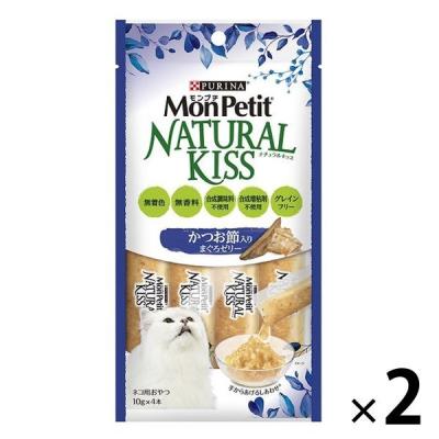 モンプチ ナチュラルキッス 猫 かつお節入り まぐろゼリー 40g（10g×4本）2袋 キャットフード ウェット おやつ
