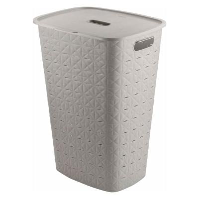 【アウトレット】CURVER Softex（ソフテックス） ふた付きバスケット 56L グレーベージュ 1個
