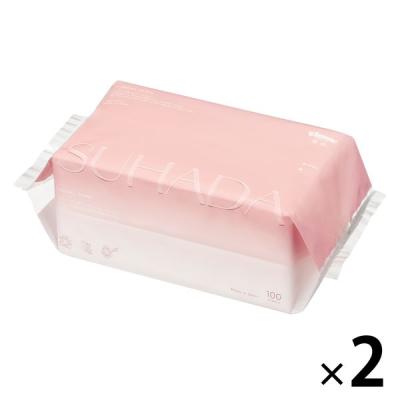 クリネックス フェイシャルタオル 素肌-SUHADA 100枚入 2個 日本製紙クレシア 限定（イチオシ） 限定