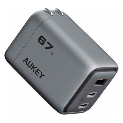 LOHACO - AUKEY USB充電器 67W PD対応 折りたたみ式 [USB-A×1/C×2