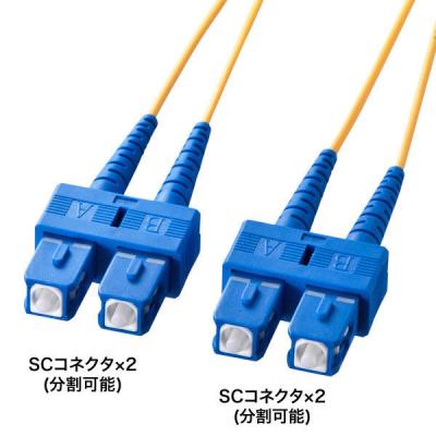 【アウトレット】サンワサプライ メガネ型光ファイバケーブル(シングル8.6μm、SC×2-SC×2、1m) HKB-SCSC1-01N 1本