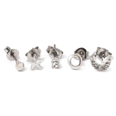 プチムーンスターピアス5点セット シルバー LAKOLE/ラコレ