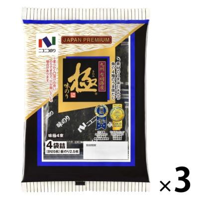 LOHACO - （セール）ニコニコのり 味付のり 極 8切5枚 4袋詰 1セット