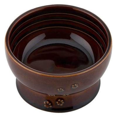 【アウトレット】ハッピーダイニング 脚付ウォーターボウル 日本製 ブラウン 1個 猫壱 新入荷