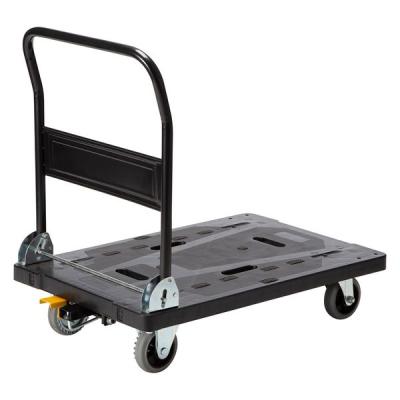 現場のチカラ　樹脂台車（ハンドル折りたたみ）　静音タイプ（ブレーキ付）　300kg荷重 オリジナル