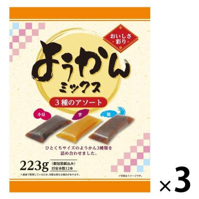 エタリテ 3種セット【ようかん】 LOHACO - 羊羹 個包装 ようかんミックス3種のアソート 223g 12個入 1