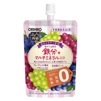 【アウトレット】ぷるんと蒟蒻プラス　鉄分＋マルチミネラル　グレープミックス風味 1セット（1個（130g）×6）　栄養機能食品　オリヒロ　ゼリー