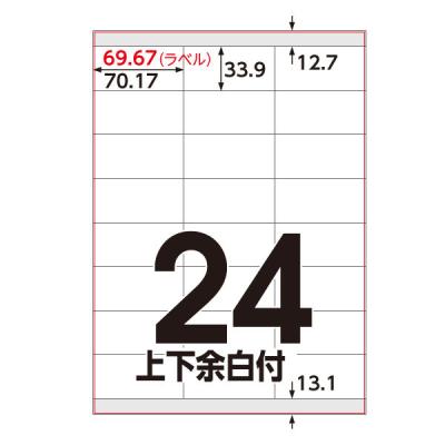 アスクル マルチラベルプリンターラベル 24面上下余白付 100枚 U248-404-RB12 1セット(100シート入×5袋) オリジナル