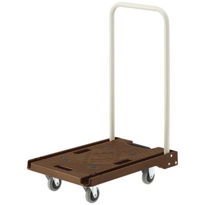 アスクル 樹脂製静かな折りたたみ台車100kg ブラウン 1台 オリジナル