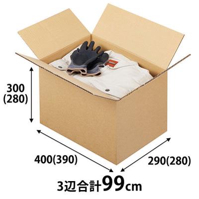 【100サイズ】 エコノミータイプ 軽梱包用ダンボール 外寸：幅400×奥行290×高さ300mm 1梱包(20枚入) オリジナル
