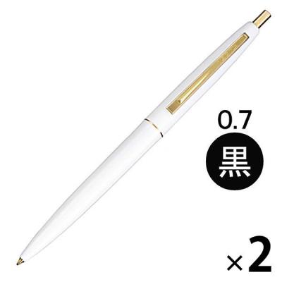 【アウトレット】油性ボールペン クリックゴールド 0.7mm ホワイト軸 白 CFCGWHI07BLKJ BICジャパン 2本