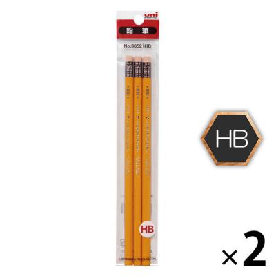 三菱鉛筆(uni) 消しゴム付鉛筆 HB K98523PHB 2パック（3本入×2）