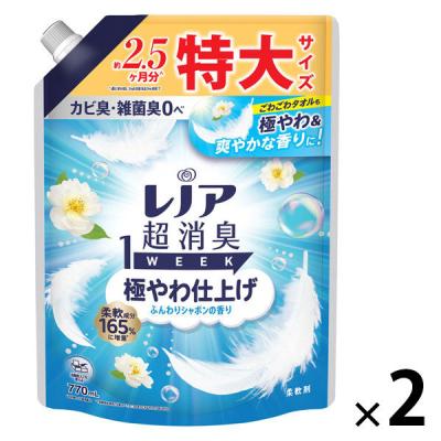 【アウトレット】レノア 超消臭1WEEK 極やわ仕上げふんわりシャボン 詰め替え 特大 770mL 1セット(1個×2) 柔軟剤 P＆G