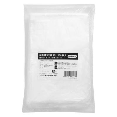 伊藤忠リーテイルリンク ゴミ袋 HDPE 45L 半透明  厚さ0.011mm 1パック（100枚入） HDGB