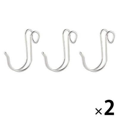 無印良品 ステンレス横ブレしにくいフック 小 3個入 約直径1×2.5cm 1セット（6個：3個入×2） 良品計画