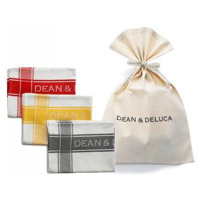 【数量限定・ギフト】 DEAN ＆ DELUCA　ティータオル （レッド・イエロー・グレー） 3種セット 紙袋付き