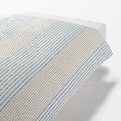 無印良品 綿 サッカー織 掛ふとんカバー Ｓ １５０×２１０ｃｍ用 ブルーストライプ 良品計画