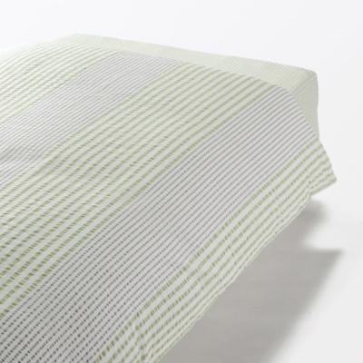 無印良品 綿 サッカー織 掛ふとんカバー ＳＤ １７０×２１０ｃｍ用 グリーンストライプ 良品計画