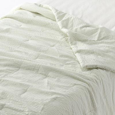 無印良品 綿 サッカー織 薄掛ふとん Ｄ １８０×２００ｃｍ グリーン 良品計画