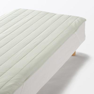 無印良品 綿 サッカー織 敷パッド Ｄ １４０×２００ｃｍ グリーン 良品計画