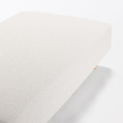 無印良品 綿 サッカー織 ボックスシーツ Ｄ １４０×２００×１８‐２８ｃｍ用 ベージュ 良品計画