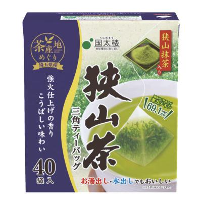 【水出し可】国太楼 抹茶入り狭山茶 三角ティーバッグ 1個（40バッグ入）