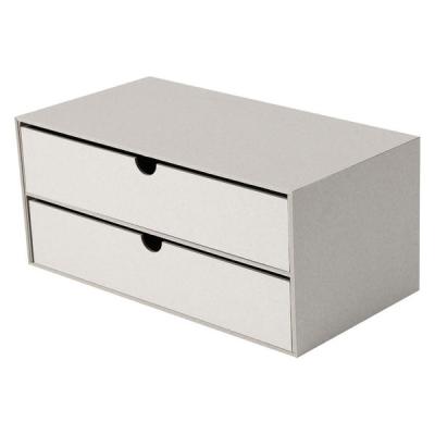 ナカバヤシ 紙製収納リトレイ チェストワイド2段 ライトグレー RTY-CW01LG 1個