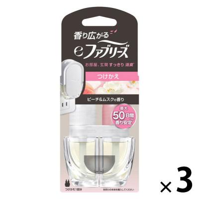 香り広がるeファブリーズ 室内玄関用 消臭芳香剤 ピーチ＆ムスク 付替1回分 1セット（1個×3） P＆G