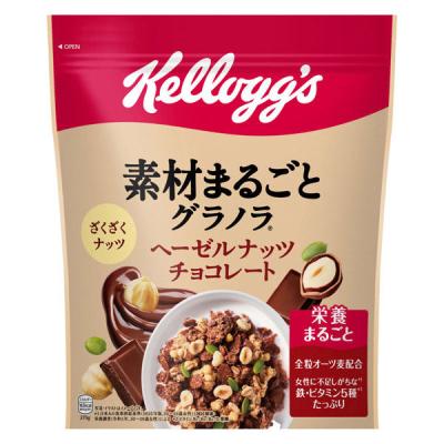 素材まるごとグラノラ　ヘーゼルナッツチョコレート　370g　１袋　日本ケロッグ　シリアル