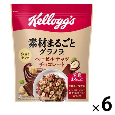 LOHACO - 素材まるごとグラノラ ヘーゼルナッツチョコレート 370g 6袋