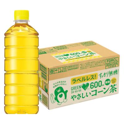 サントリーフーズ GREEN DA・KA・RA やさしいコーン茶 ラベルレス 600ml 1箱（24本入）