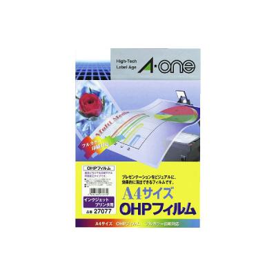 エーワン OHPフィルムインクジェットプリンタ用 27077 1袋(10シート)