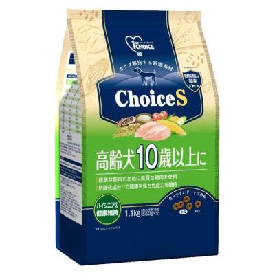 【ワゴンセール】【賞味期限2026/8/1】ファーストチョイス ChoiceS 高齢犬10歳以上に チキン 1.1kg（550g×2袋）1袋（わけあり品）