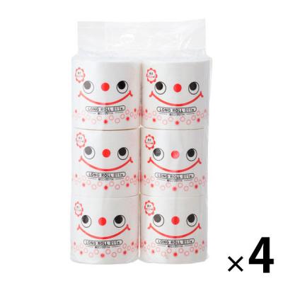 トイレットペーパー 6ロール入 パルプ シングル 211m（復刻版） 1セット（1パック（6ロール入) ×4）エイトワン