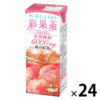 エルビー 彩果茶 食物繊維 6000mg 桃の紅茶 200ml 1箱（24本入）