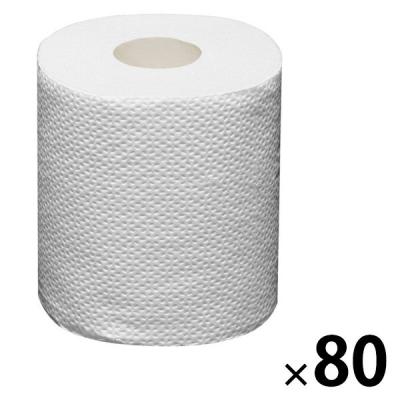 トイレットペーパー 再生紙配合 ダブル 25ｍ クレシアEF トイレットロール 未包装 1セット（1個×80）日本製紙クレシア
