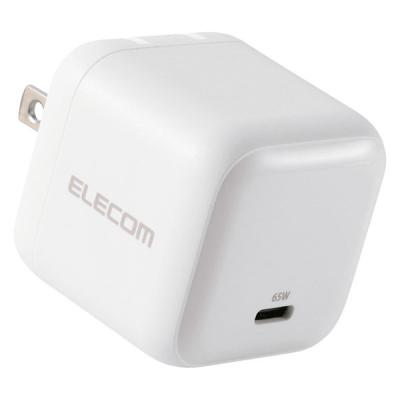 エレコム USB充電器 65W PD PPS対応 タイプC USBーC GaN II EC-AC12465WH 1個