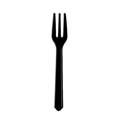アスクル　プラスチックデザートフォーク　10cm　個包装　ブラック　使い捨て　1袋（100本入） オリジナル