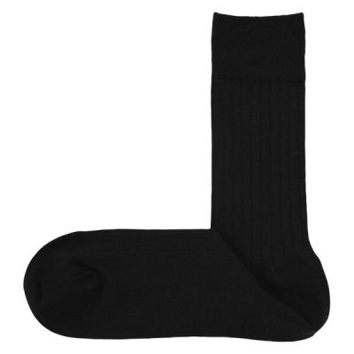 無印良品 メンズ 紳士 足なり直角 リブ編み ビジネス靴下 ２５〜２７ｃｍ 黒 良品計画