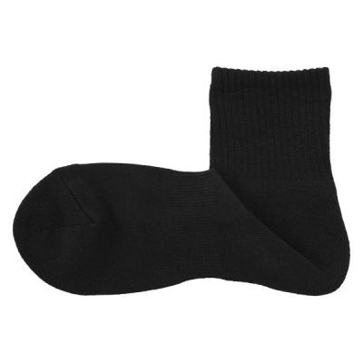 無印良品 メンズ 紳士 足なり直角 パイル編み ショート丈靴下 無地 ２５〜２７ｃｍ 黒 良品計画