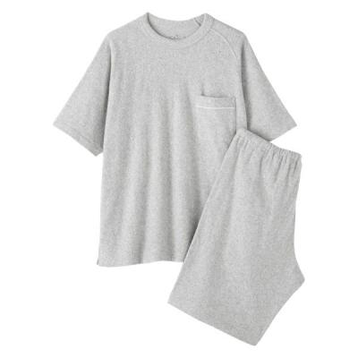 無印良品 メンズ 紳士 着るタオル 両面パイル 半袖ルームウェアセット 紳士Ｍ 杢グレー 良品計画