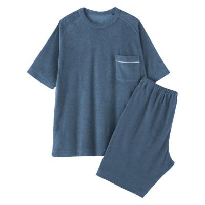 無印良品 メンズ 紳士 着るタオル 両面パイル 半袖ルームウェアセット 紳士Ｓ スモーキーブルー 良品計画