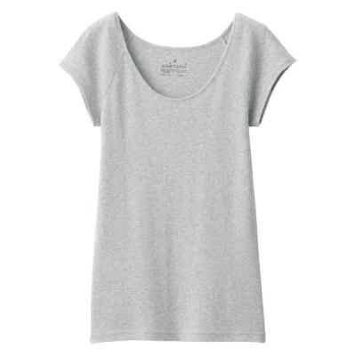 無印良品 レディース 婦人 フライス編みフレンチスリーブＴシャツ 婦人Ｌ グレー 良品計画