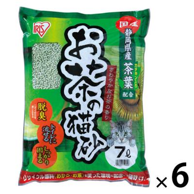 お茶の猫砂 さわやかなお茶の香り 国産 7L おから 6袋 アイリスオーヤマ