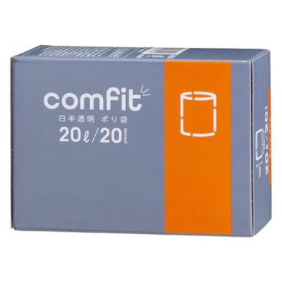 ジャパックス MUH20 comfit 白半透明ポリ袋20L20枚 1セット(1個(20枚入)×3)