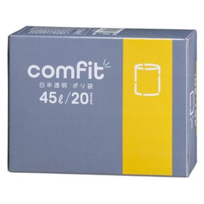 ジャパックス MUH45 comfit 白半透明ポリ袋45L20枚 1セット(1個(20枚入)×3)